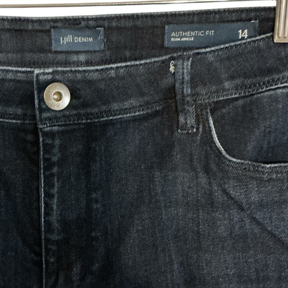 J Jill Authentic Fit Slim ankle Jeans Size Womens Blue Stretch Denim size 14 - Picture 3 of 7